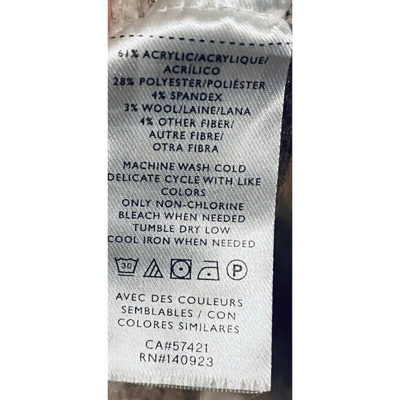 LOFT Sweater Womens Medium Ombre Turtleneck Poncho Oversized Cozy Boho Boxy - Picture 8 of 9